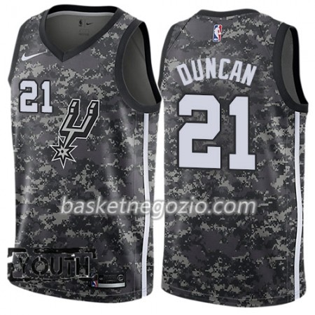 Canotte Bambino San Antonio Spurs Tim Duncan 21 Nike City Edition Nero Swingman